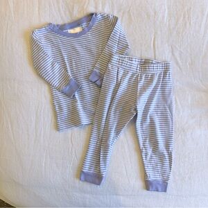 Lake Pajamas Hydrangea and White Striped Kids Pajamas - 2T